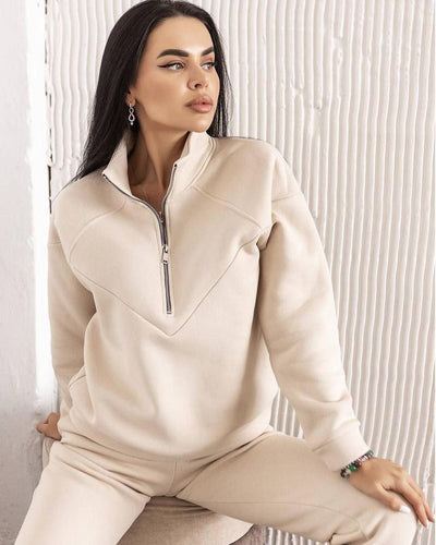 Tina | Conjunto de jersey y pantalón con cremallera y sudadera
