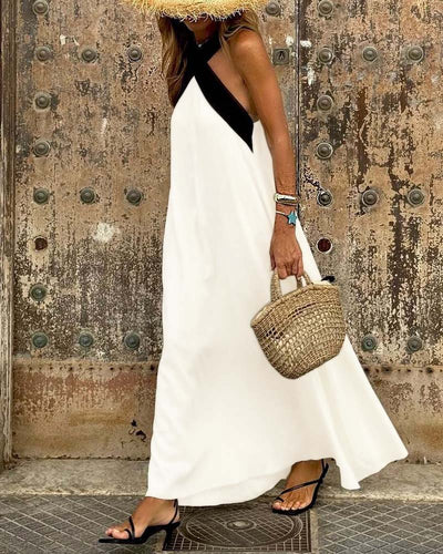 Sienna™ | Vestido sofisticado con espalda descubierta y cuello cruzado moderno