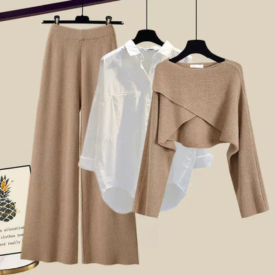 Mia™ | Conjunto de tres piezas de manga larga de cachemira