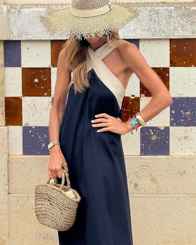 Sienna™ | Vestido sofisticado con espalda descubierta y cuello cruzado moderno