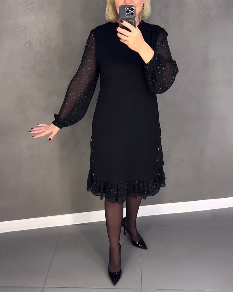 Eliana™ | Vestido elegante con mangas transparentes y corte favorecedor para el otoño