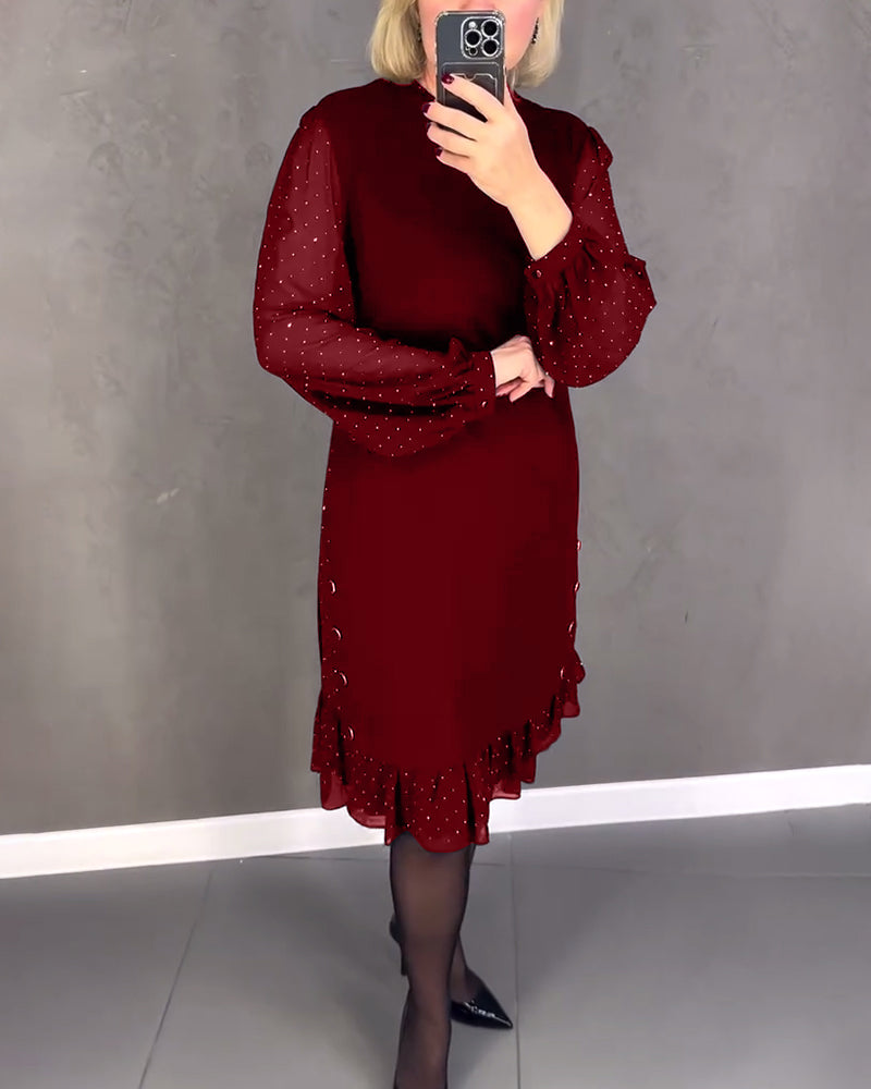 Eliana™ | Vestido elegante con mangas transparentes y corte favorecedor para el otoño
