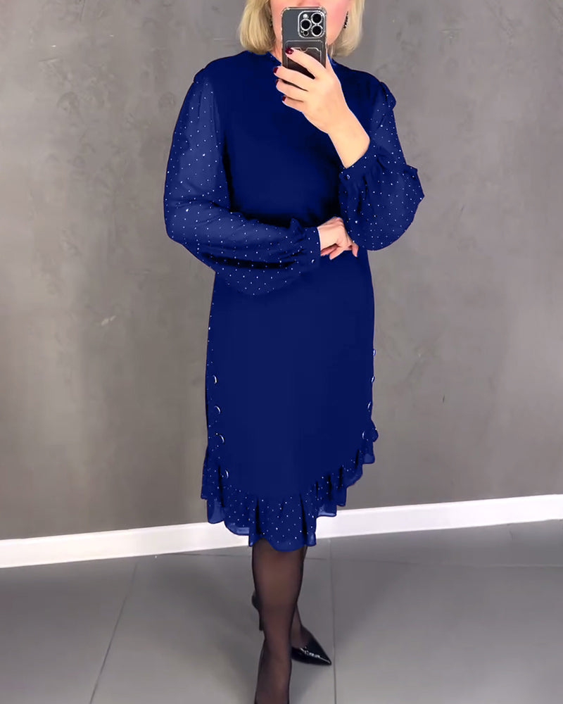 Eliana™ | Vestido elegante con mangas transparentes y corte favorecedor para el otoño