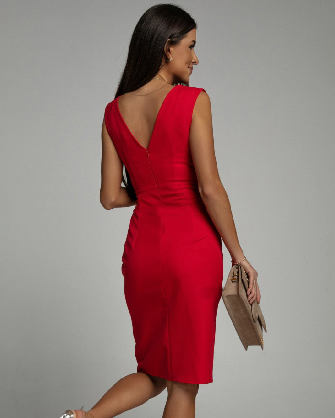 Fresia™ | Vestido ajustado con escote en V y abertura en la pierna
