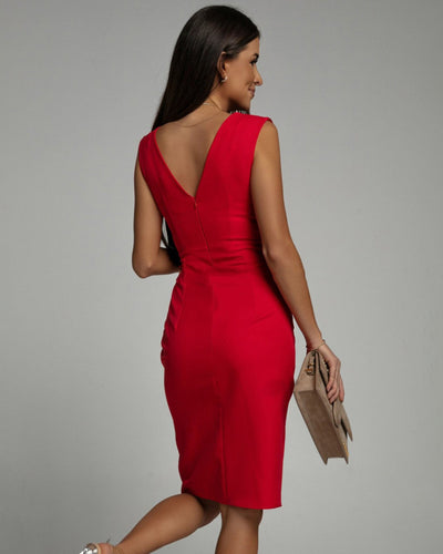 Fresia™ | Vestido ajustado con escote en V y abertura en la pierna