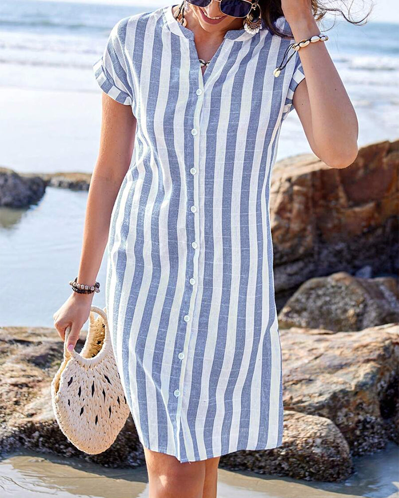 Martine™ | Camisa vestido con rayas elegantes