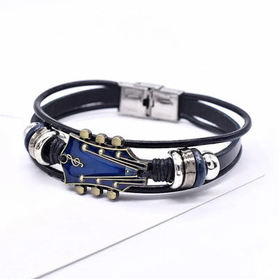 Pulsera de Cuero de Guitarra Hecha a Mano