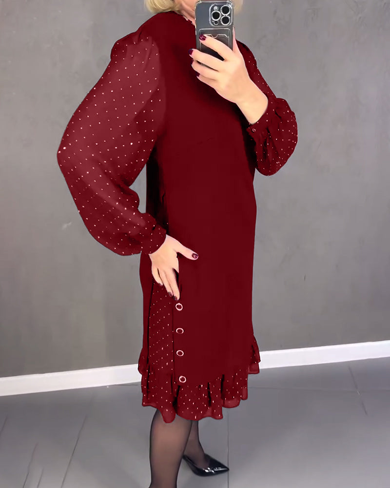 Eliana™ | Vestido elegante con mangas transparentes y corte favorecedor para el otoño