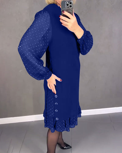 Eliana™ | Vestido elegante con mangas transparentes y corte favorecedor para el otoño