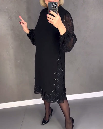 Eliana™ | Vestido elegante con mangas transparentes y corte favorecedor para el otoño