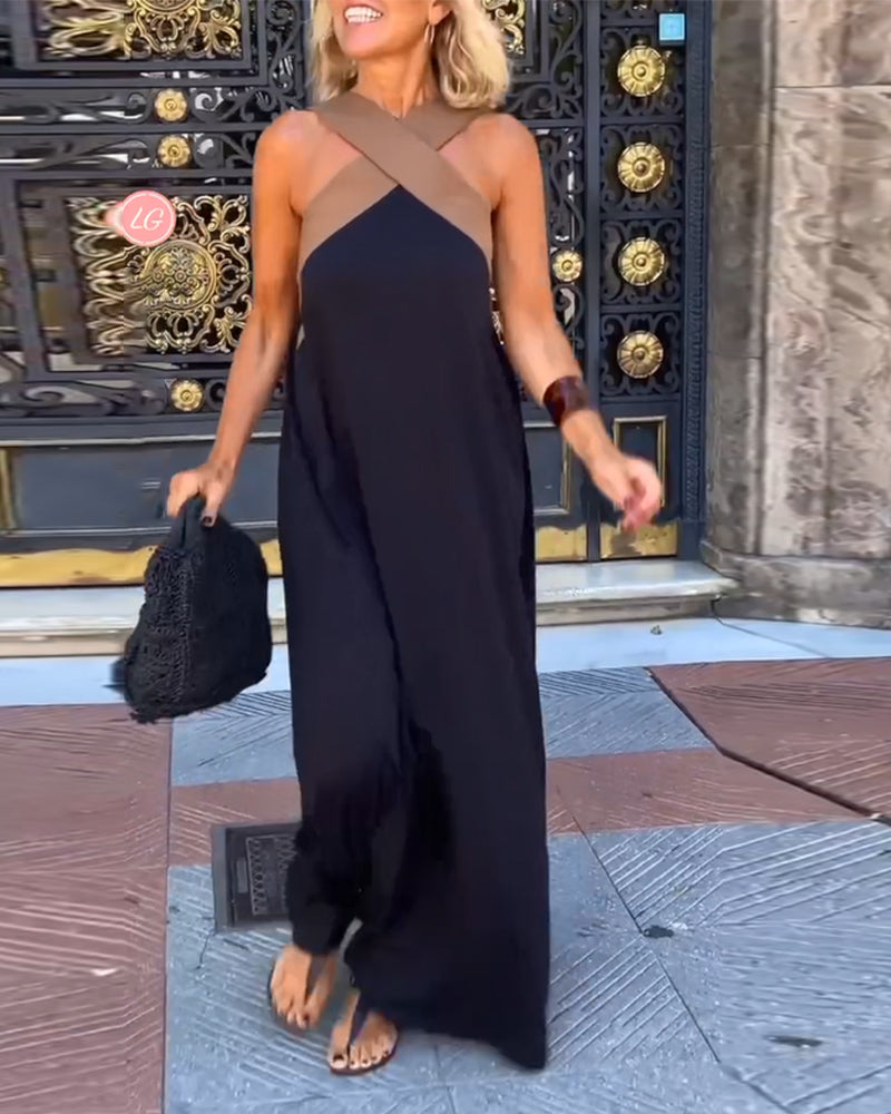 Sienna™ | Vestido sofisticado con espalda descubierta y cuello cruzado moderno