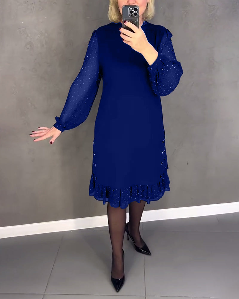 Eliana™ | Vestido elegante con mangas transparentes y corte favorecedor para el otoño
