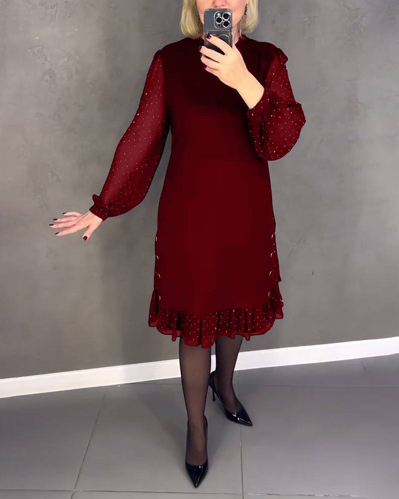 Eliana™ | Vestido elegante con mangas transparentes y corte favorecedor para el otoño