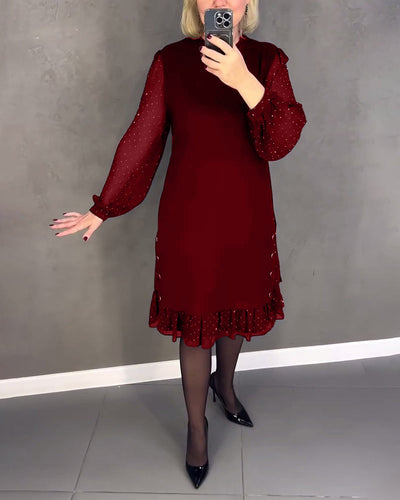 Eliana™ | Vestido elegante con mangas transparentes y corte favorecedor para el otoño