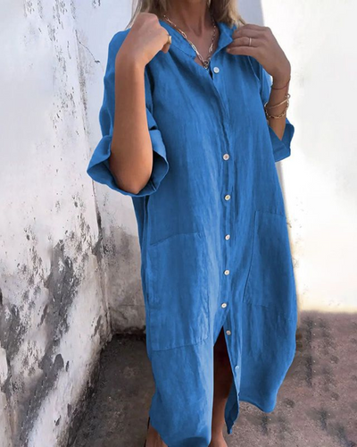 Melanie™ | Vestido Camisero Casual Estilo Ibiza hasta el Tobillo