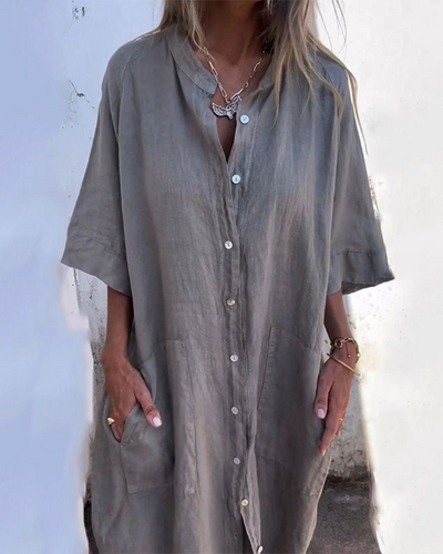 Melanie™ | Vestido Camisero Casual Estilo Ibiza hasta el Tobillo