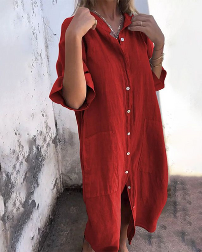 Melanie™ | Vestido Camisero Casual Estilo Ibiza hasta el Tobillo