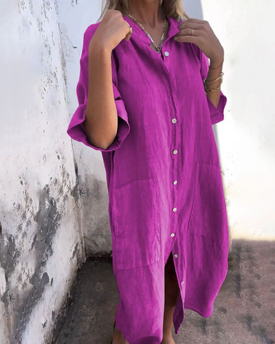 Melanie™ | Vestido Camisero Casual Estilo Ibiza hasta el Tobillo