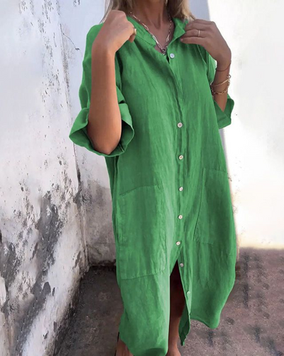 Melanie™ | Vestido Camisero Casual Estilo Ibiza hasta el Tobillo