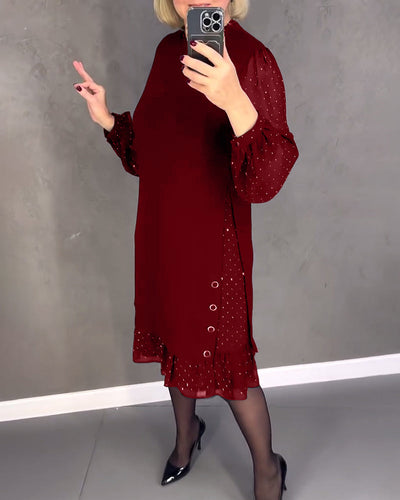 Eliana™ | Vestido elegante con mangas transparentes y corte favorecedor para el otoño
