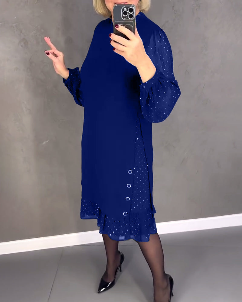 Eliana™ | Vestido elegante con mangas transparentes y corte favorecedor para el otoño