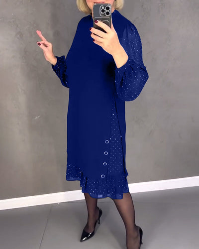 Eliana™ | Vestido elegante con mangas transparentes y corte favorecedor para el otoño