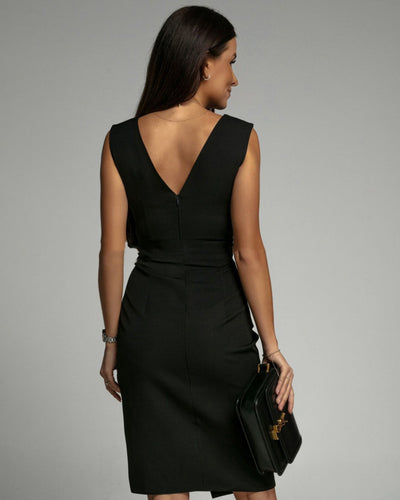 Fresia™ | Vestido ajustado con escote en V y abertura en la pierna