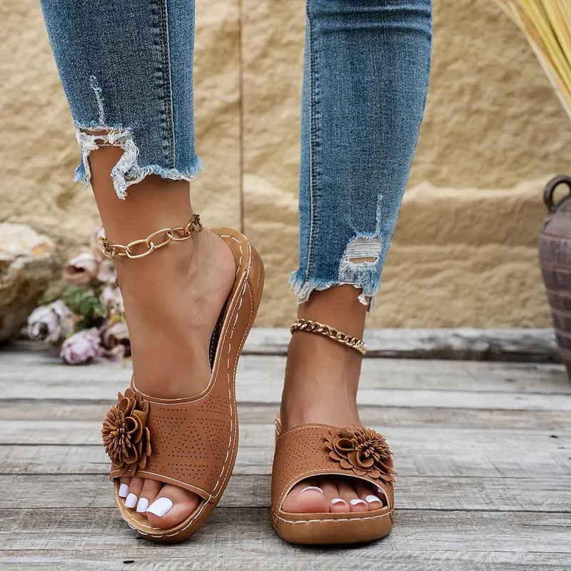 Flora™ | Sandalias ortopédicas con motivo floral