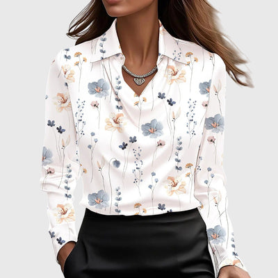 Sylvie™ | Blusa Satinada con Cuello Plisado y Acabado Elegante