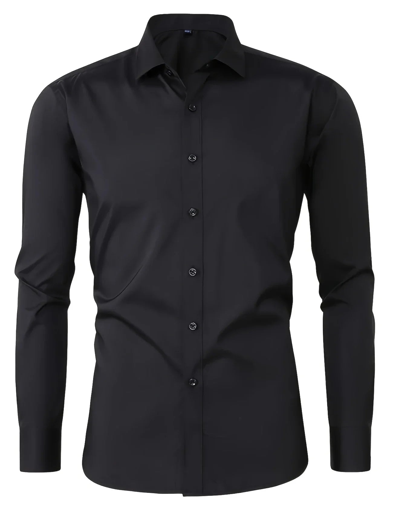 Byron™ – Camisa de manga larga para caballero, de estilo elegante con cierre de botones al frent