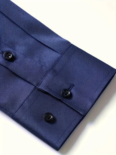 Byron™ – Camisa de manga larga para caballero, de estilo elegante con cierre de botones al frent
