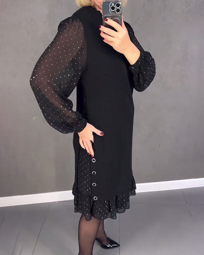 Eliana™ | Vestido elegante con mangas transparentes y corte favorecedor para el otoño