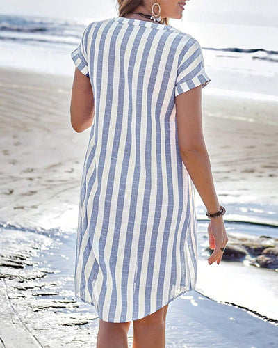 Martine™ | Camisa vestido con rayas elegantes