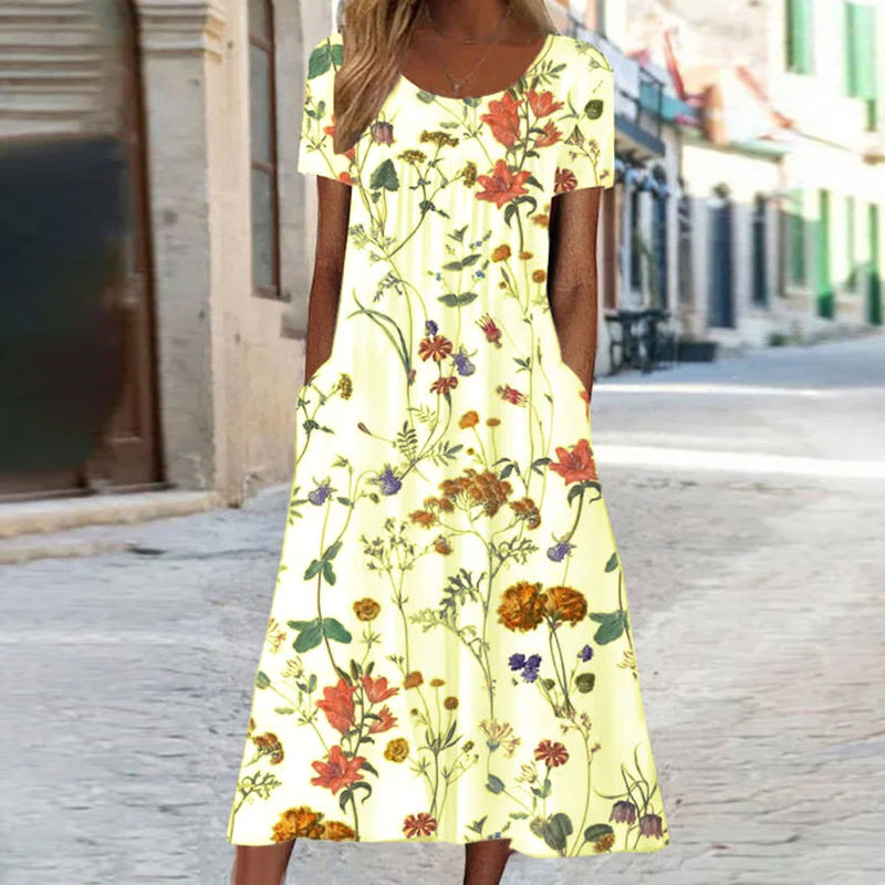 Isabella - Vestido Boho Floral con Cobertura Abdominal