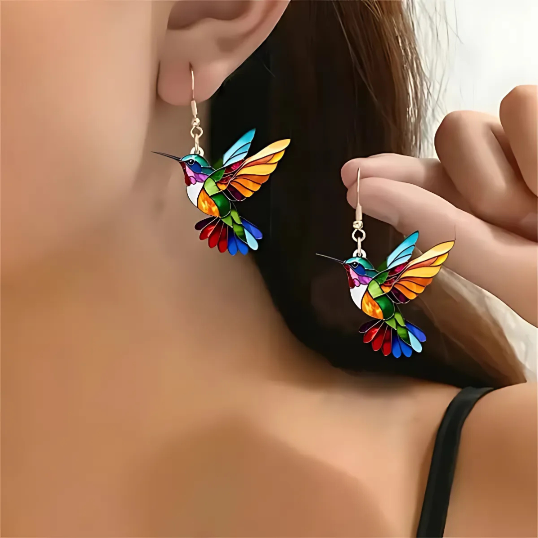 Auréa™ | Elegante Collar y Pendientes de Colibrí