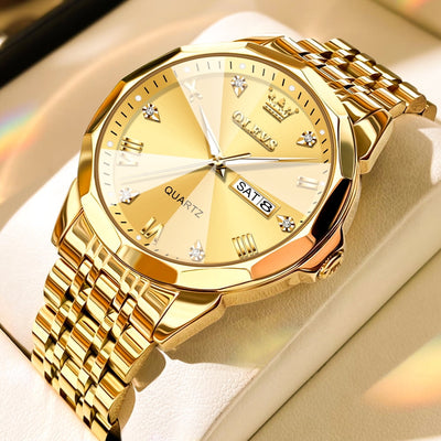 Reloj OLEVS™ para Parejas | Elegancia en Oro, Premium