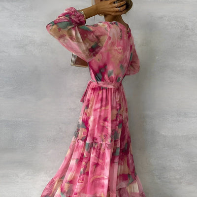 Lucia™ | Vestido largo de verano con estampado floral y silueta ajustable