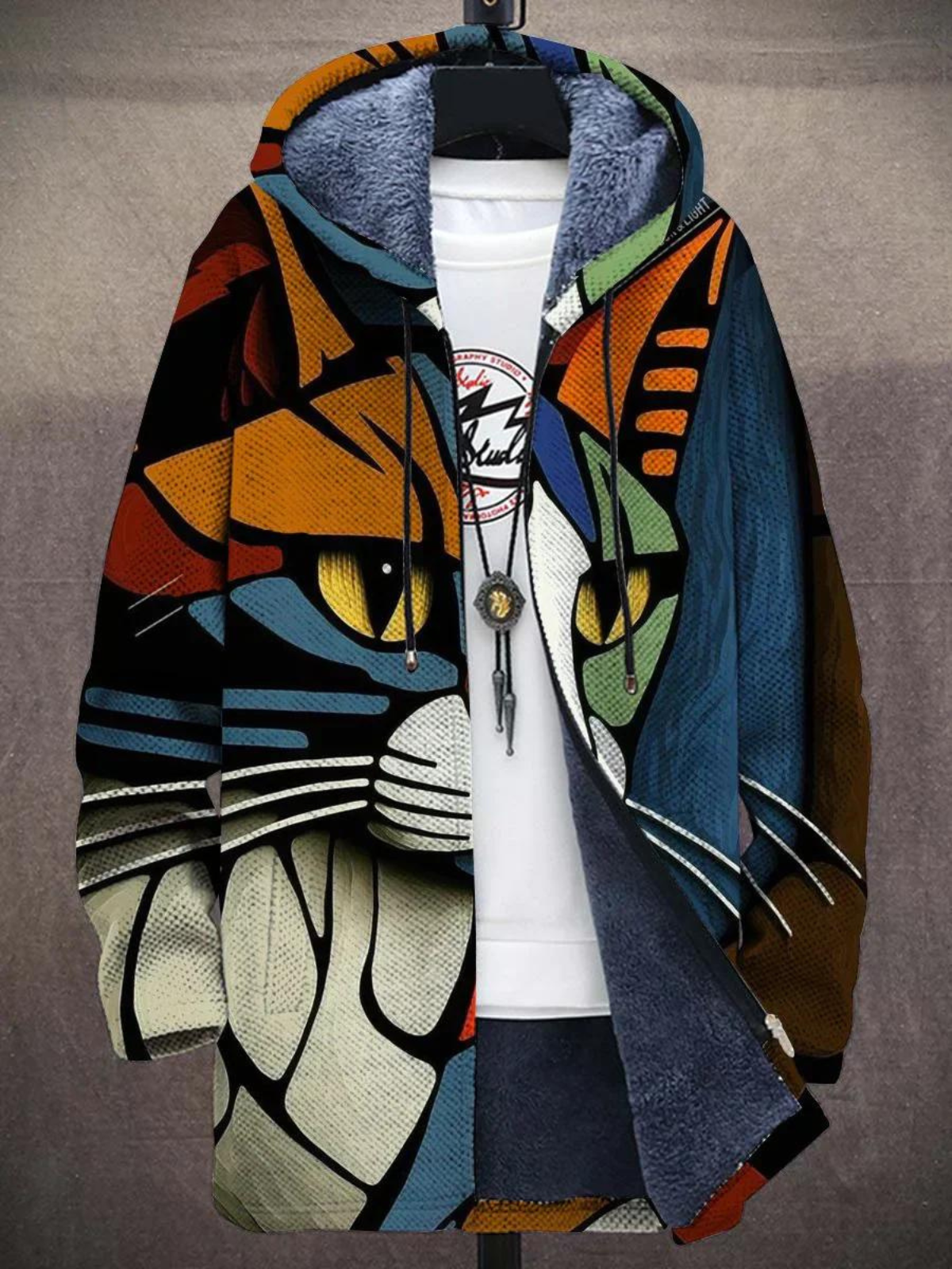 Gato - Abrigo con capucha inspirado en el arte