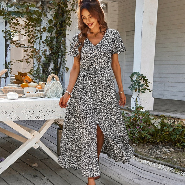 Amelia™ - Vestido largo con estampado Floral