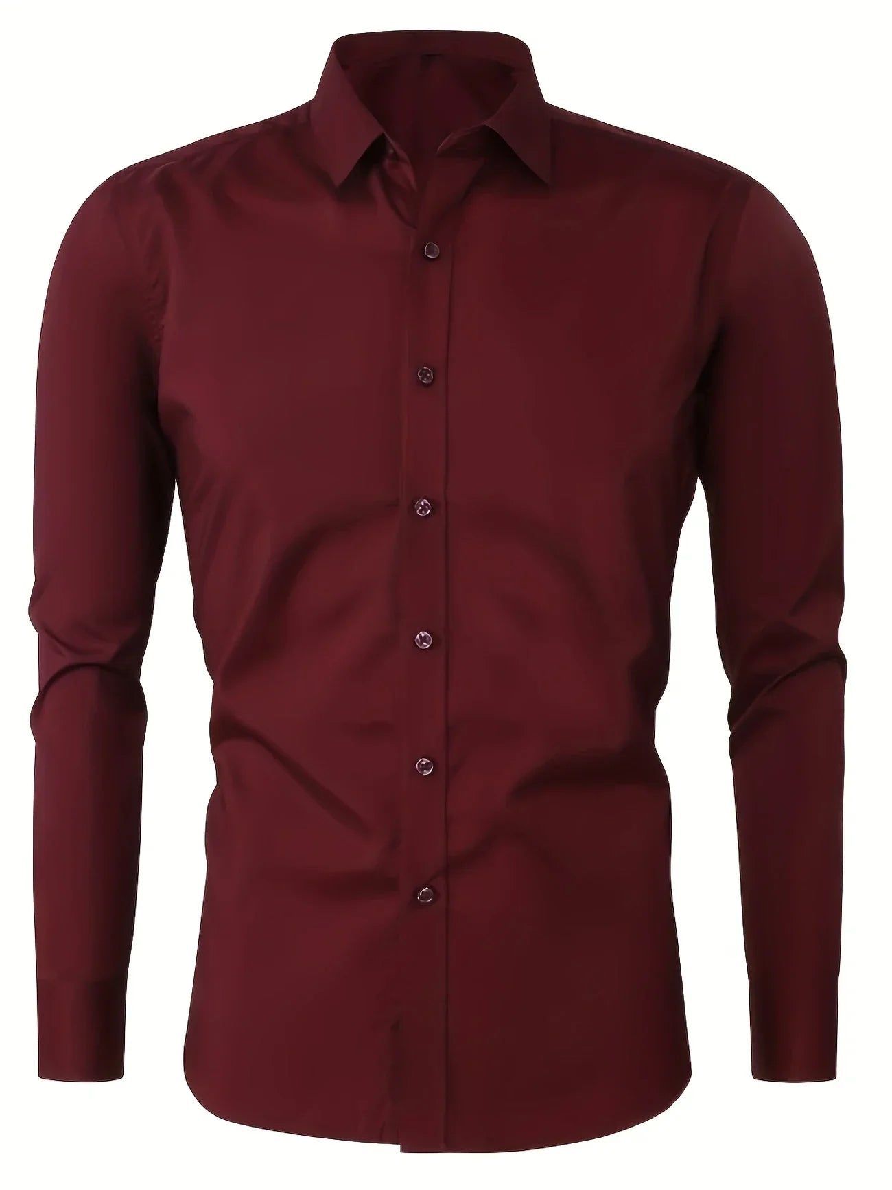 Byron™ – Camisa de manga larga para caballero, de estilo elegante con cierre de botones al frent