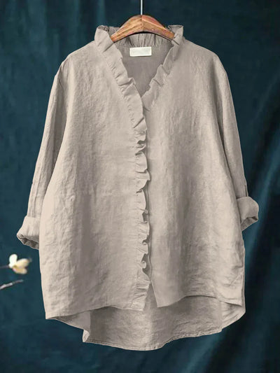 Sanela™ | Blusa de Lino y Algodón con Volantes