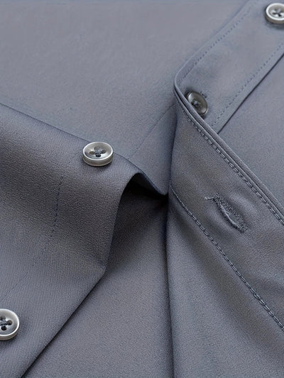 Byron™ – Camisa de manga larga para caballero, de estilo elegante con cierre de botones al frent