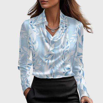 Sylvie™ | Blusa Satinada con Cuello Plisado y Acabado Elegante