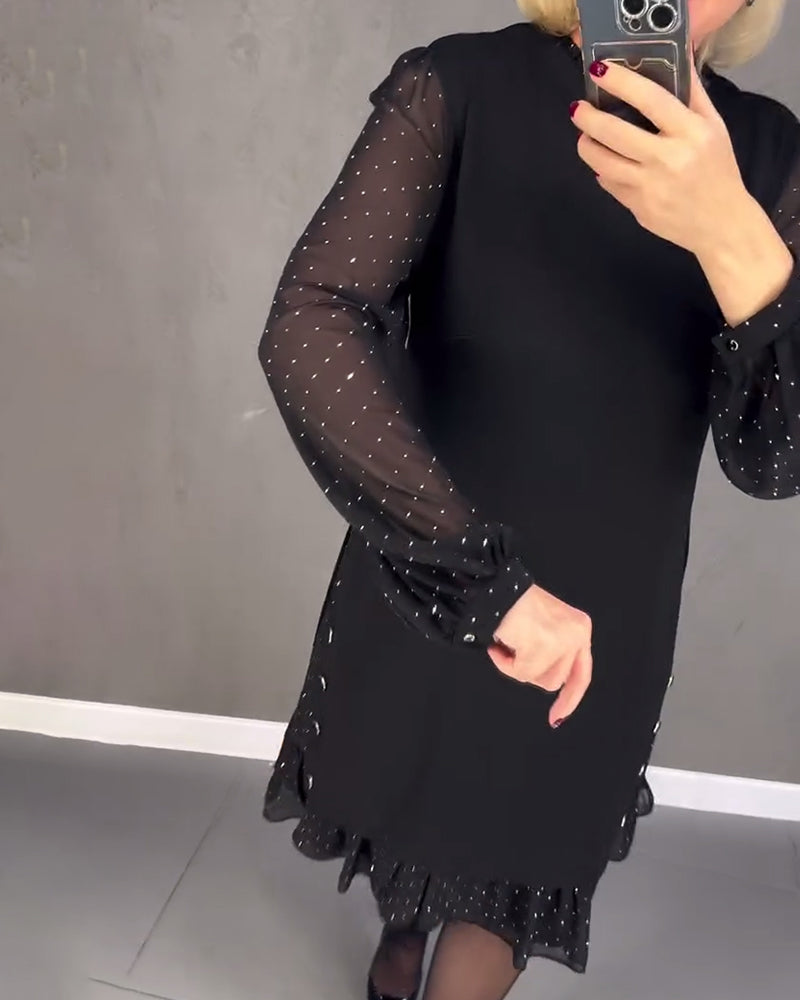 Eliana™ | Vestido elegante con mangas transparentes y corte favorecedor para el otoño