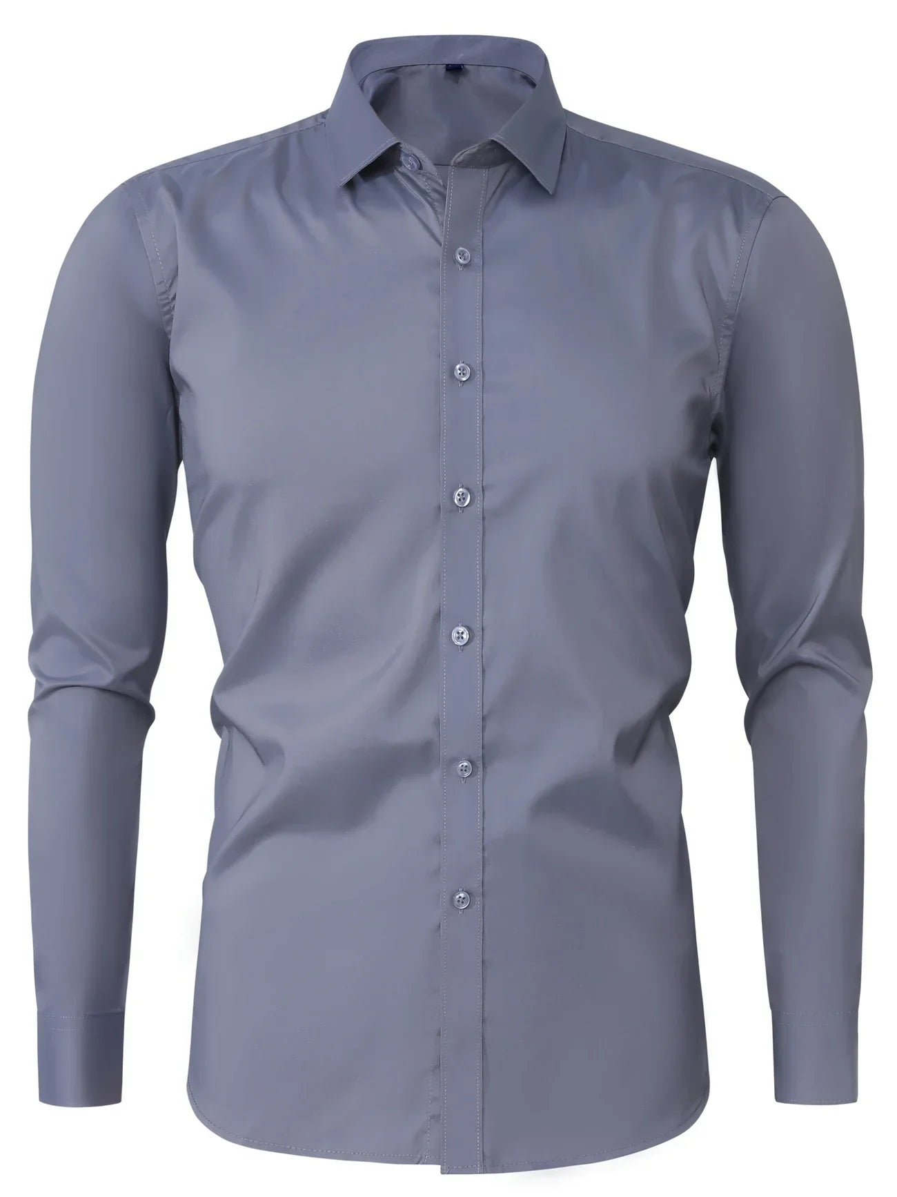Byron™ – Camisa de manga larga para caballero, de estilo elegante con cierre de botones al frent