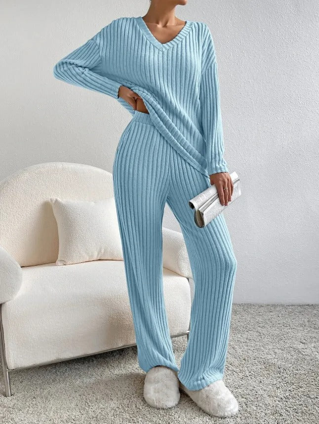Set Sofía | Conjunto de punto acanalado suave