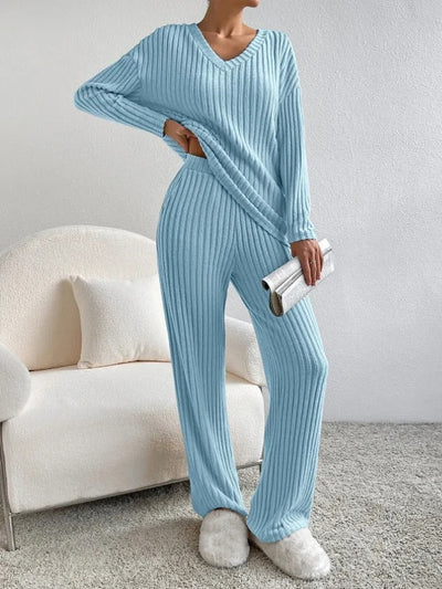 Set Sofía | Conjunto de punto acanalado suave