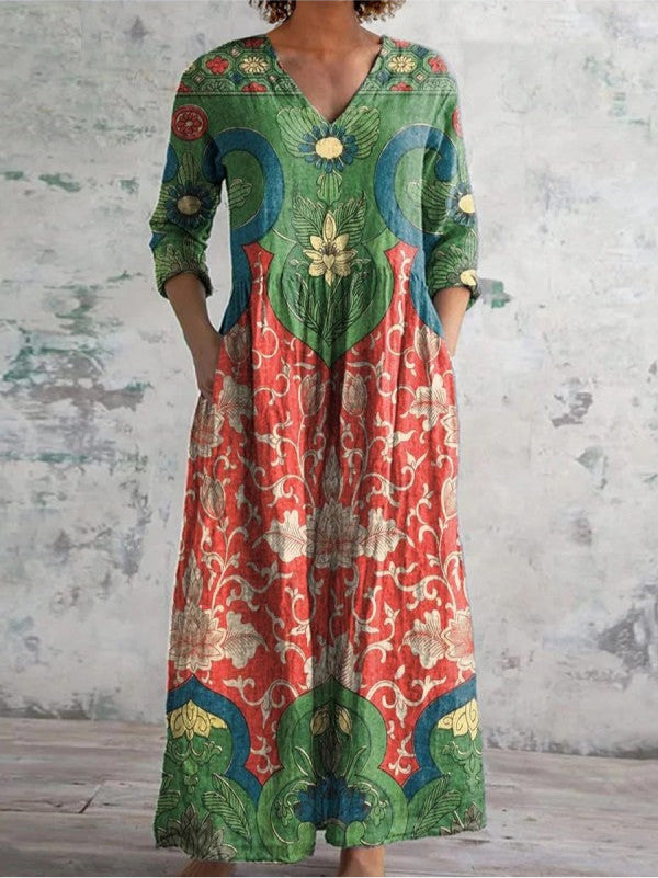 Celestine™ | Vestido Maxi con Estampado Floral Vintage