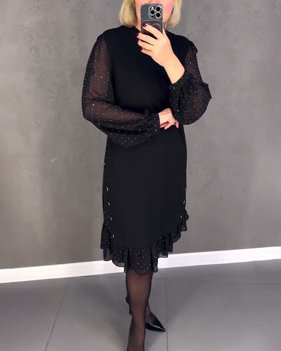 Eliana™ | Vestido elegante con mangas transparentes y corte favorecedor para el otoño