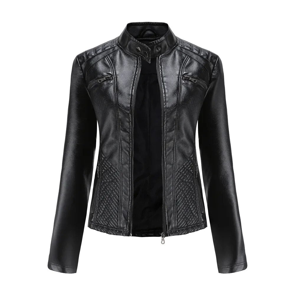 Debora | Chaqueta de piel cuello mao